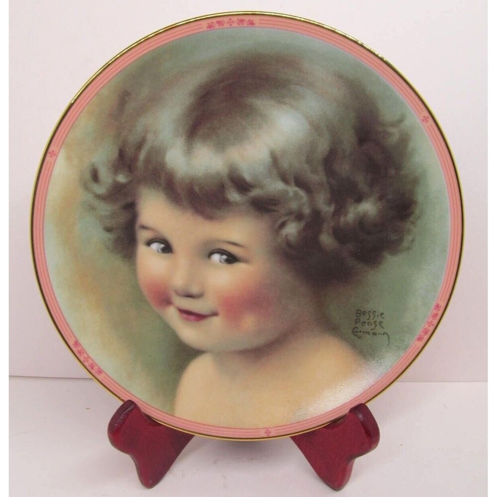 Besse Pease Gutmann 8” Plate "Mischief" 23k Gold Trim Hamilton Collection 1986